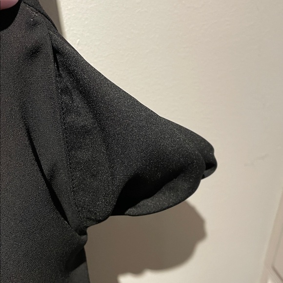 Banana Republic Black Shirt Dress Front Skirt Ruching Detail - Picture 6 of 16